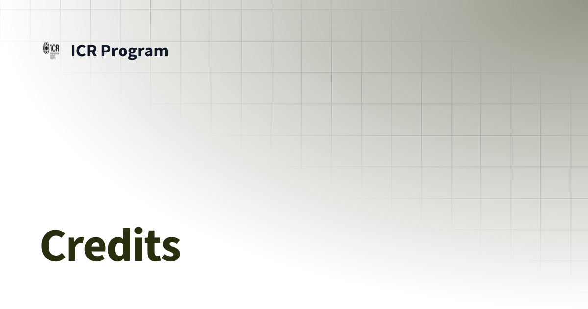 Credits | ICR Program