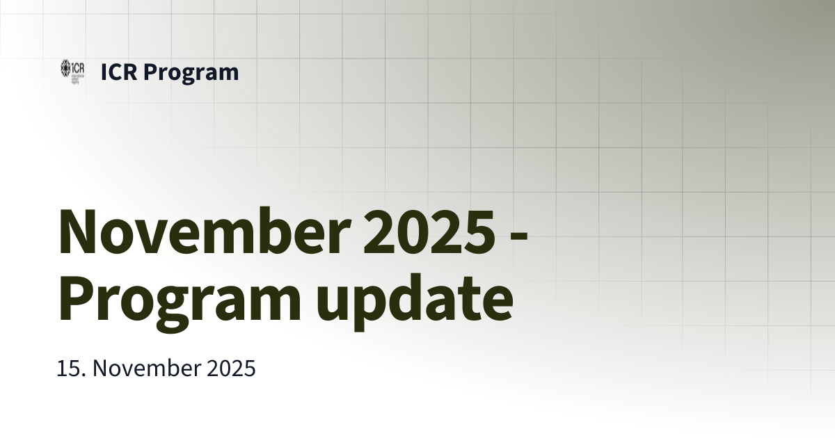 November 2025 | ICR Program