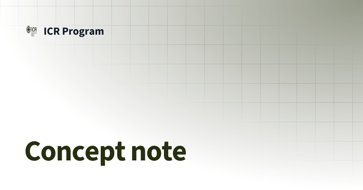 Concept note | ICR Program